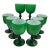Vintage Carlo Moretti Italy Green White Cased Glass Wine Water Glasses - Set of 8 For Sale