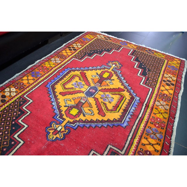 Textile Vintage Turkish Anatolian Multicolor Handmade Rug For Sale - Image 7 of 11