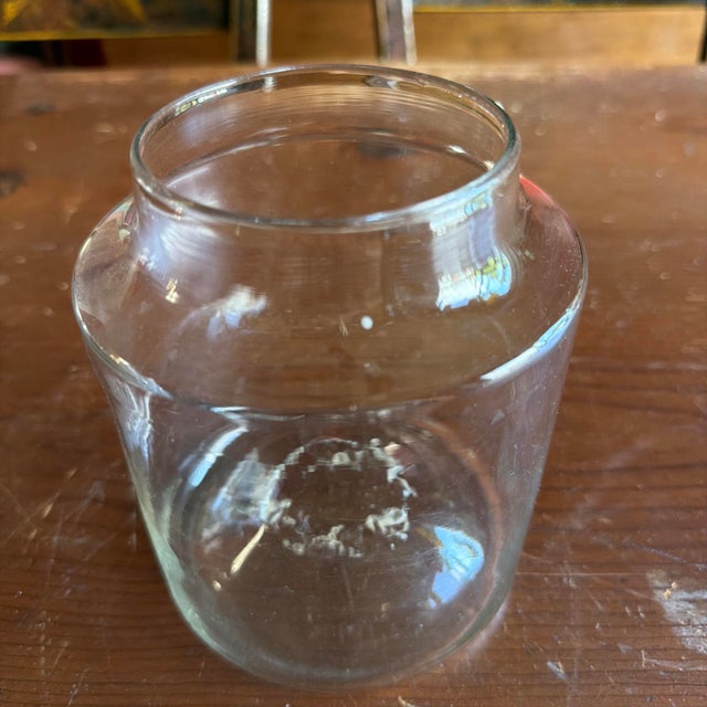 Glass A Nice Antique Blown Glass Storage Container With Tin Lid, Circa 1850 For Sale - Image 7 of 15