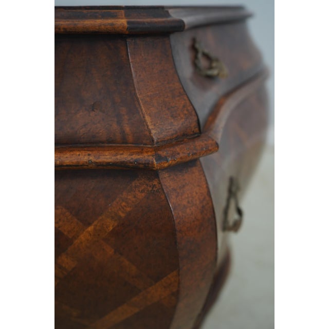 Italian Marquetry Continental Walnut Commode For Sale - Image 13 of 16