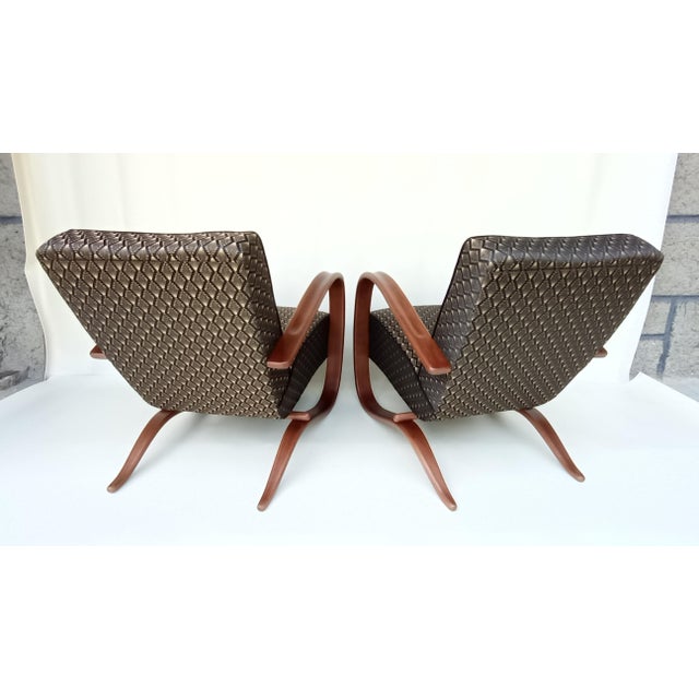 1930s H-269 Lounge Chairs attributed to Jindrich Halabala for Up Zavody, 1930s, Set of 2 For Sale - Image 5 of 16