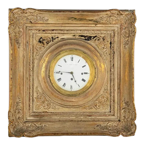 Early 19th Century Austrian Giltwood Frame Clock by Ad. Uhrig in Wien