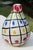 Late 20th Century Vintage 11” Graphic Grid Pattern Art Glass Vase For Sale - Image 5 of 11