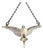 Art Nouveau 18k Gold Enamel Dove Necklace With Diamonds & Ruby, 1910 For Sale