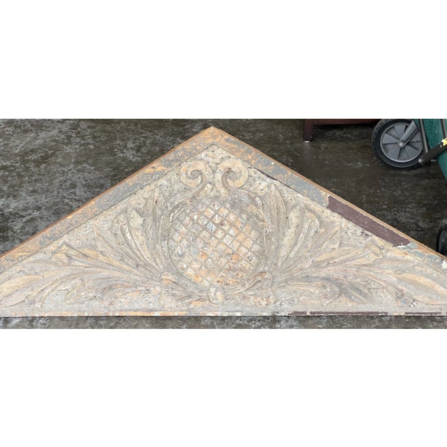 French French Carved Wood Pinapple Wall Pediment For Sale - Image 3 of 11