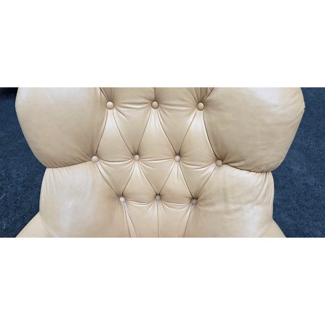 1990s Pair of Transitional Leather Club Chairs by Ethan Allen For Sale In New York - Image 6 of 7
