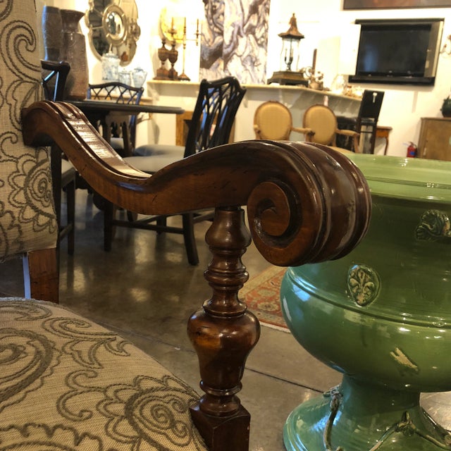 Wood 1990s Walnut Carved Louis XIII Style Arm Chair - a Pair For Sale - Image 7 of 12