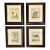 Vintage Set 4 African Animal Engravings Custom Framed For Sale
