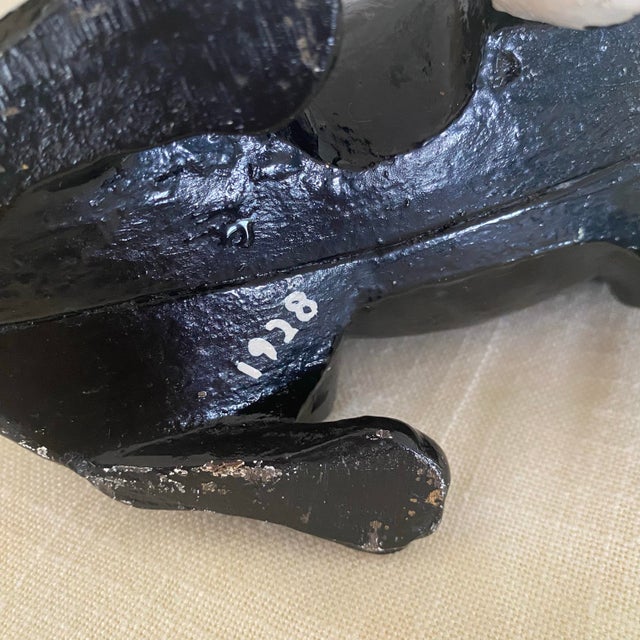 1938 Iron Boston Terrier Dog / French Bulldog Metal Statue Doorstop For Sale - Image 11 of 12