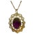 23 Carat Oval Amethyst Pendant Necklace 18 Karat Yellow Gold Vintage For Sale - Image 15 of 18