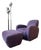 1980s Postmodern Purple Chair & Ottoman For Sale