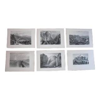 Authentic Antique 19th Century J.M.W..Turner. British Landscape Engravings - Set of 6 For Sale