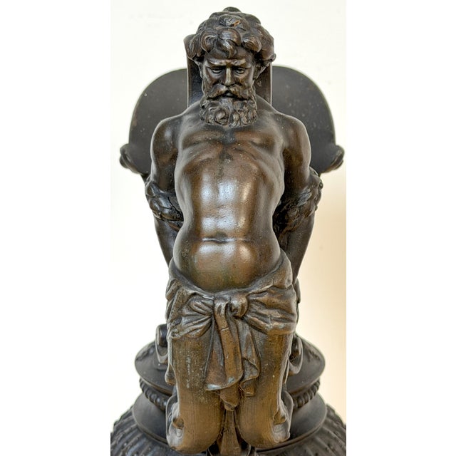 Late 19th Century 19th Century French Clodion-Style Bronzed Zinc Ewer with Bacchic Caryatid Handle For Sale - Image 5 of 18