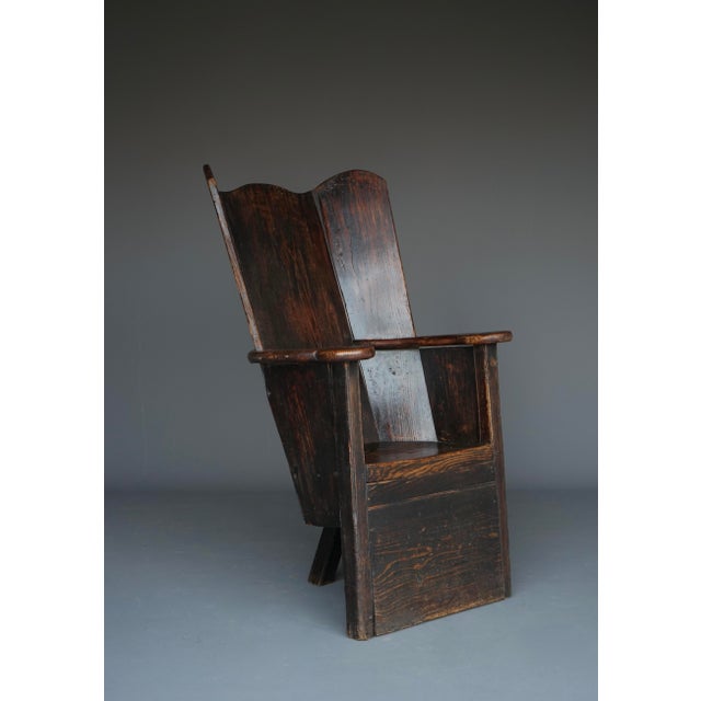 Wood Antique Georgian Welsh Pine Lambing Chair, 1820s For Sale - Image 7 of 18