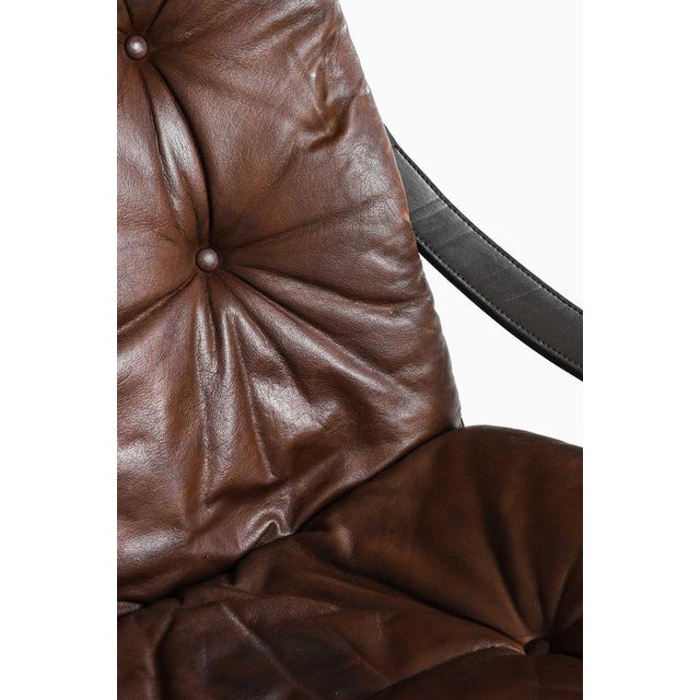 Brown Leather Easy Chairs by Torbjørn Afdal for Bruksbo, 1962, Set of 2 For Sale - Image 8 of 11