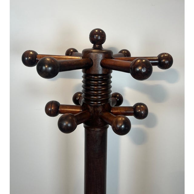 1950s Brutalist carved oak coat racks by Charles Dudouyt For Sale - Image 6 of 12