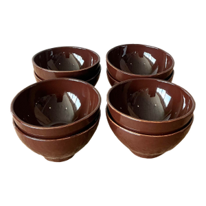 Vintage Italian Vietri Glazed Ceramic Bowls - Set of 8