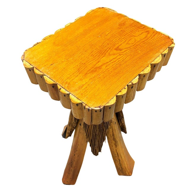 Wood 1950s Restored MCM Hawaiian Split Bamboo Side Drinks Table W/ Koa Wood Top For Sale - Image 7 of 9