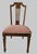 Set of 4 vintage Dining Chairs Carved back spindle, tapered legs Sturdy and heavy Measures @ 38'' X 20'', floor to arm...