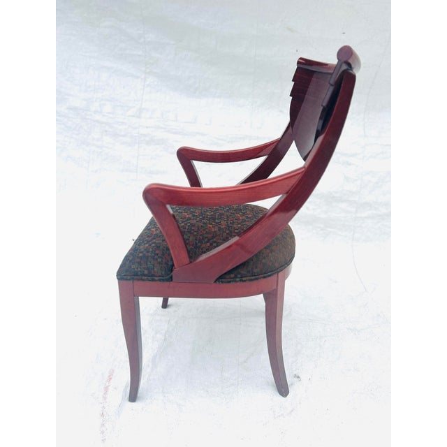 1990s Contemporary Hollywood Recency Style Lacquered Wood Italian Attributed to Pietro Costantini Arm Chair For Sale - Image 5 of 10