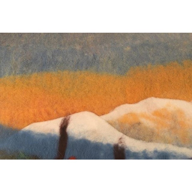 Swedish Wool on Board Modernist Mountain Landscape by Lisa Johansson For Sale - Image 5 of 9