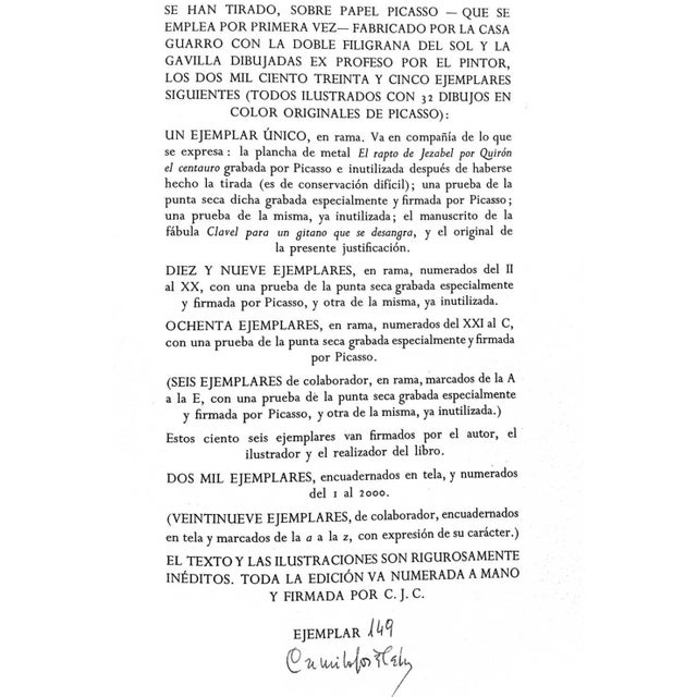 1960s Pablo Picasso Lithograph "Cjc” Framed Print For Sale - Image 5 of 7