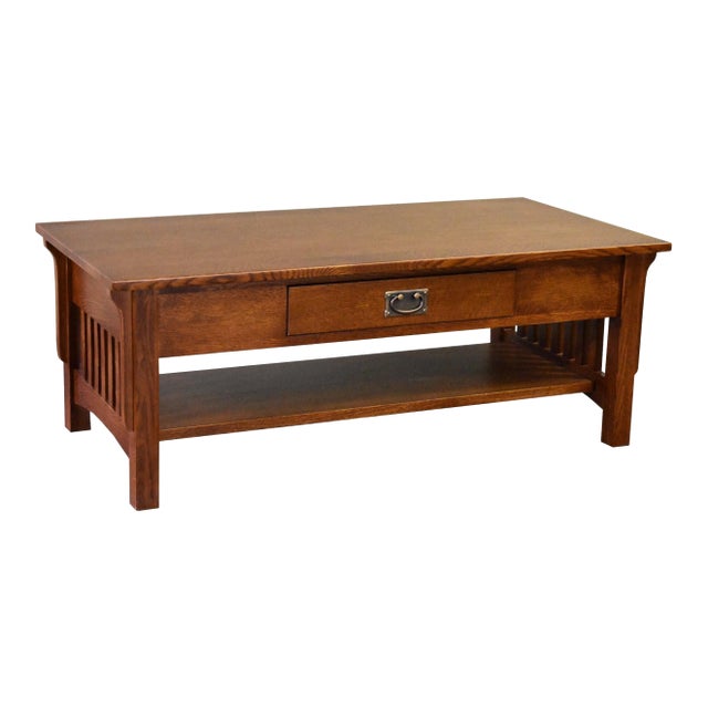 Mission Crofter Style 1 Drawer Coffee Table - Michael's Cherry For Sale