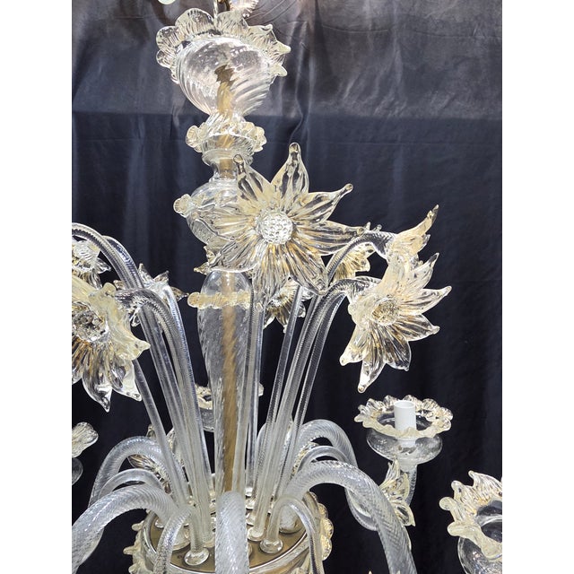 Murano Glass Floral Chandelier, 1980s For Sale - Image 9 of 15