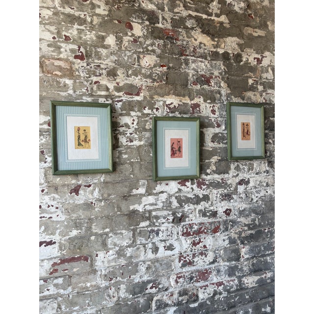 Indian Vintage Framed Indian Miniature Style Prints – Set of 3 For Sale - Image 3 of 16