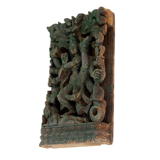 Late 19th Century Vintage Hindu WoodCarving India For Sale - Image 5 of 7
