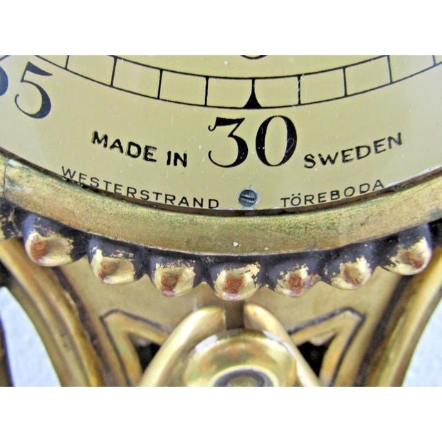 1960s 1960s Vintage Swedish Rococo Style Cartel Wall Clock by Westerstrand Töreboda For Sale - Image 5 of 17