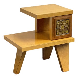 Vintage Custom Design Dual Surface Side Table For Sale