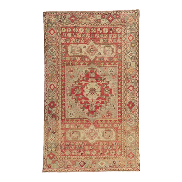 Vintage Turkish Oushak Rug - 04'03 X 07'01 For Sale