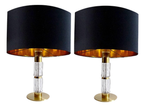 Large Vintage Glass Table Lamps from Kaiser Leuchten, Set of 2