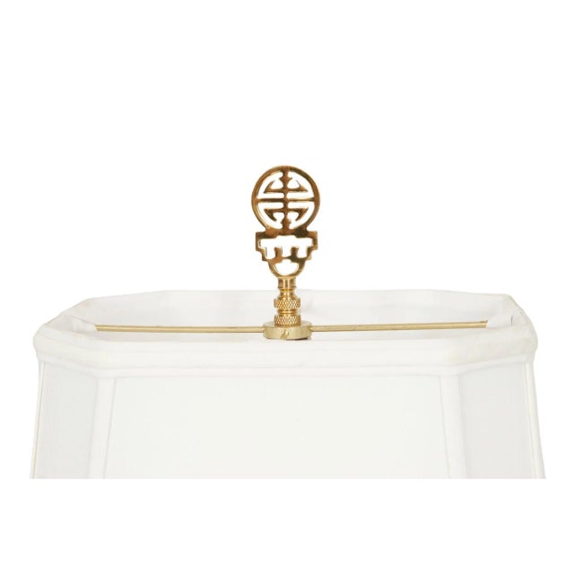 Traditional Ming Style Floral Ceramic Table Lamps - a Pair For Sale - Image 3 of 10