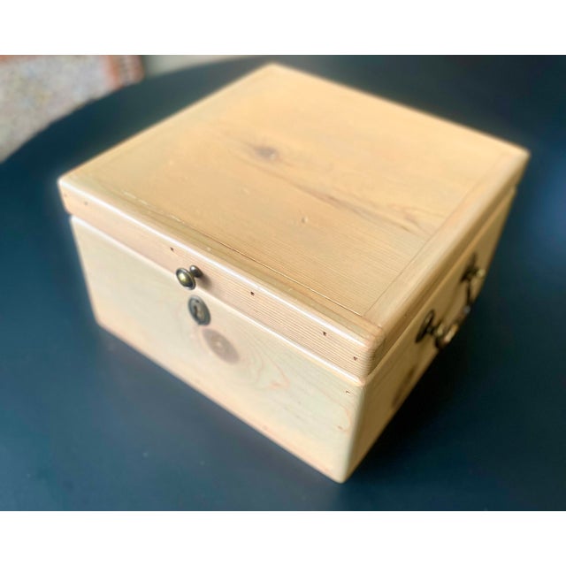 Wood 19th C. Gustavian Scrubbed Birch Table Box For Sale - Image 7 of 12