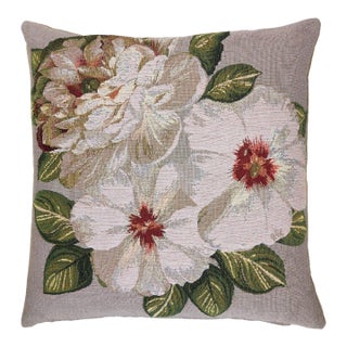 Floral Bloom I Tapestry Cushion With Feather Filler - 46 X 46cm For Sale