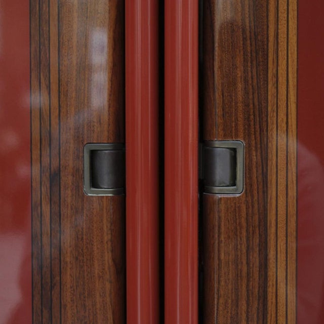 Mid-Century Italian Red Lacquered Wood Cupboard by Afra & Tobia Scarpa, 1960s For Sale - Image 9 of 12