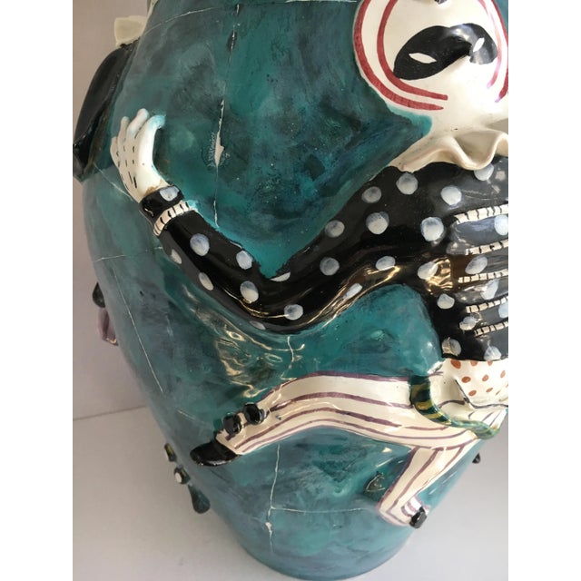 San Polo Venezia Italian Harlequin Ceramic Vase For Sale - Image 9 of 13