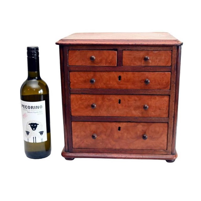 Charming Victorian miniature chest of drawers traditionally made as an apprentice piece Crafted in mahogany with two short...