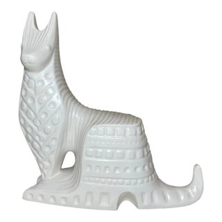 Modern Jonathan Adler Art Deco White Menagerie Kangaroo Statue Sculpture For Sale