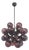 21st Century Ventiquattro Black Powder Coat Amethyst Bubbles Murano Sputnik Chandelier by Fabio LTD For Sale