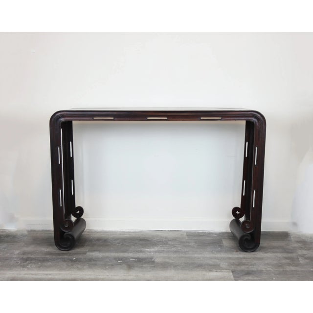 Vintage Chinese Console with Fret Openwork, Chinoiserie, Ming Style