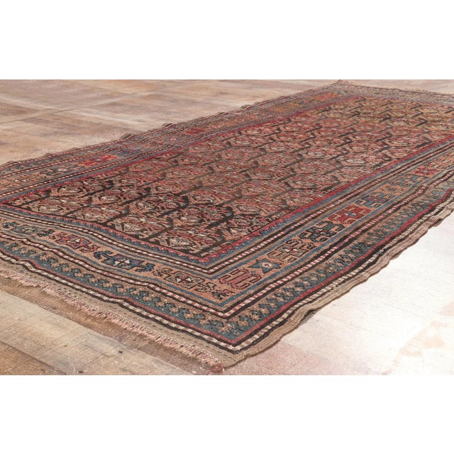 Textile Early 20th Century Antique Persian Kurdish Rug 04’03 X 08’00 For Sale - Image 7 of 9