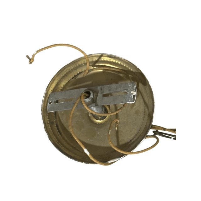 Transparent Vintage Neoclassical / Victorian Style Frosted Glass Wired Pendant Light For Sale - Image 8 of 9