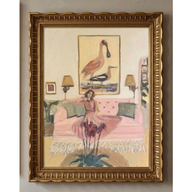 A beautiful woman who loves to watch birds and collect bird artwork. I couldn’t resist pair oh this interior scene .