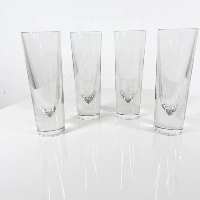 AMBIANIC presents 1980s Carlo Moretti Bullet Cocktail Glasses Set of four 2.38 diameter x 6.75 h Stamped Italy Preowned...