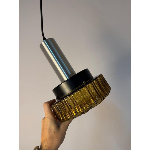 Hanging Lamp in Brown Glass and Metal For Sale - Image 6 of 11