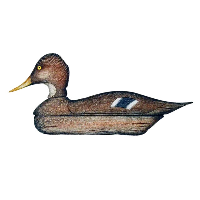 Arthur Nevin Arthur Nevin Duck Decoy Print, Mallard Hen Decoy, Bay Head, New Jersey, Signed Color Etching, Framed For Sale - Image 4 of 6