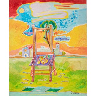 Luciano Schifano, Chair, 1980s, Oil on Masonite For Sale